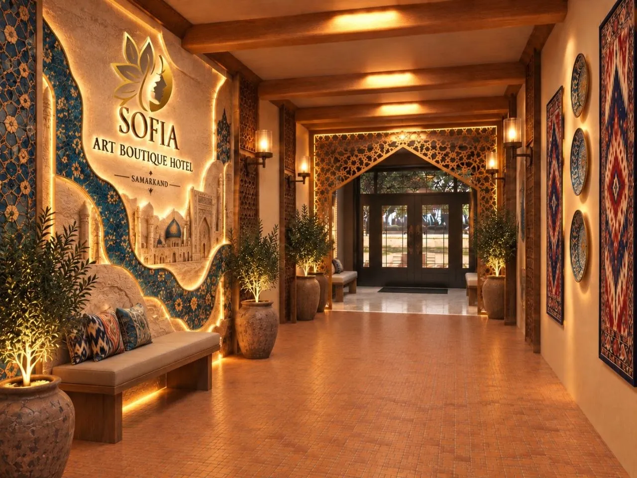 Concept visualisation of the Sofia Art Boutique Hotel lobby