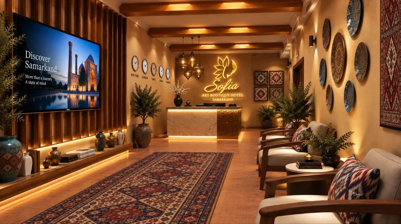 Concept visualisation of the reception and lounge